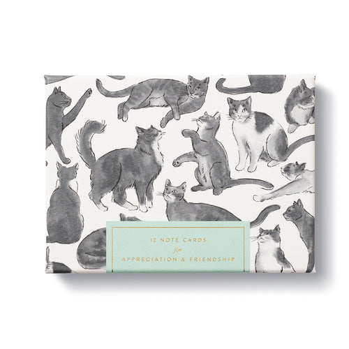 NOTE CARDS BOXED CAT THEME APPRECIATION