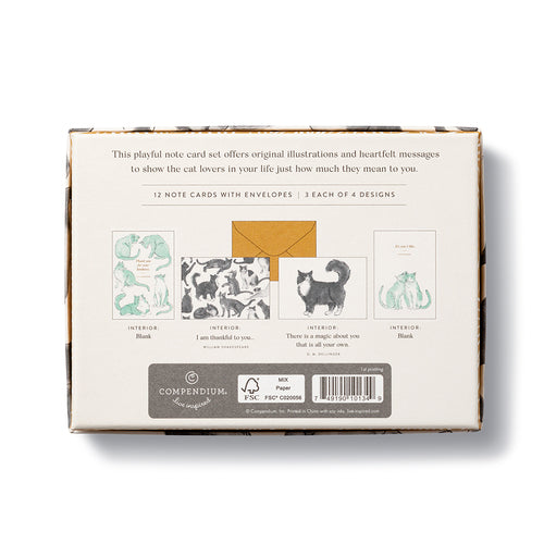 NOTE CARDS BOXED CAT THEME APPRECIATION