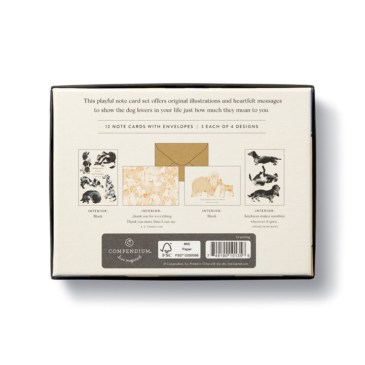 NOTE CARDS BOXED DOG THEME APPRECIATION