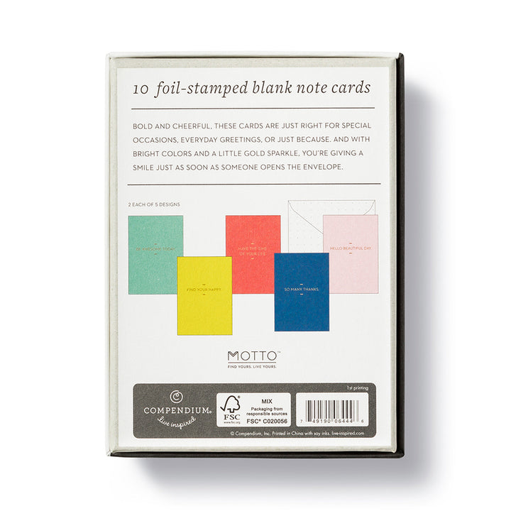 NOTE CARDS BOXED MOTTO