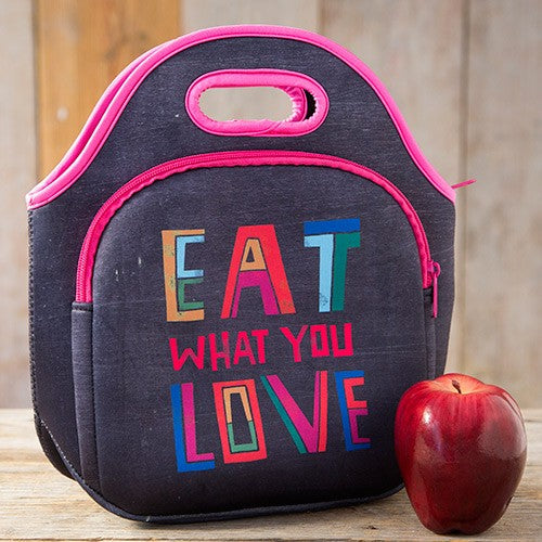 LUNCH BAG W/PKT NEOPRENE EAT LOVE