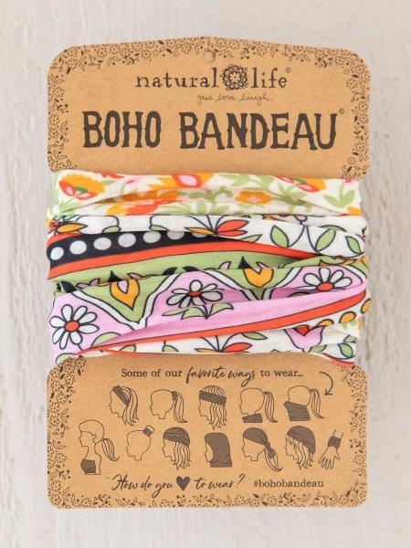 Boho Bandeau - Lilac Orange Border