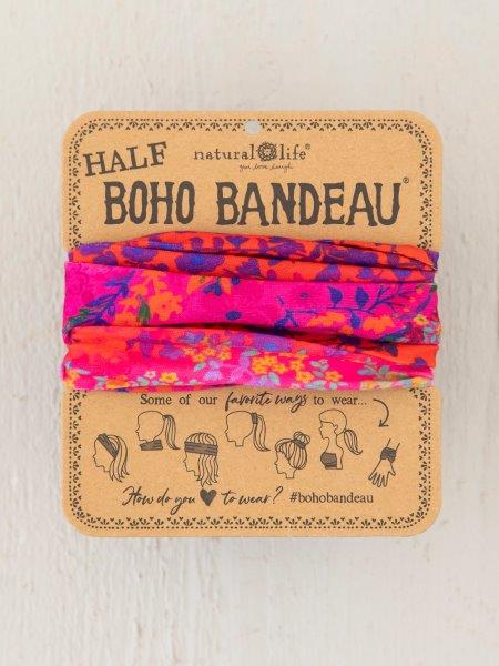 Half Boho Bandeau - Pink Ombre Border