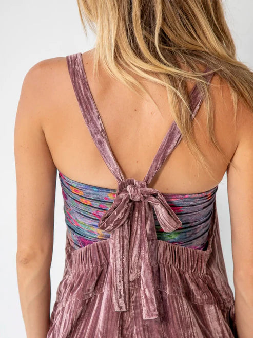 Half Boho Bandeau - Velvet Floral garden