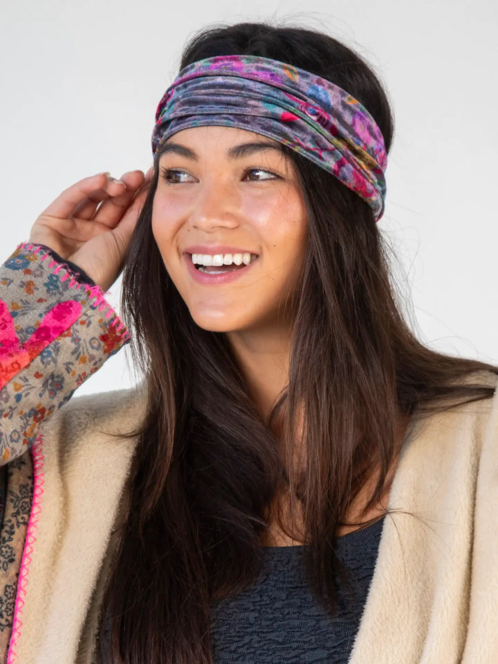 Half Boho Bandeau - Velvet Floral garden