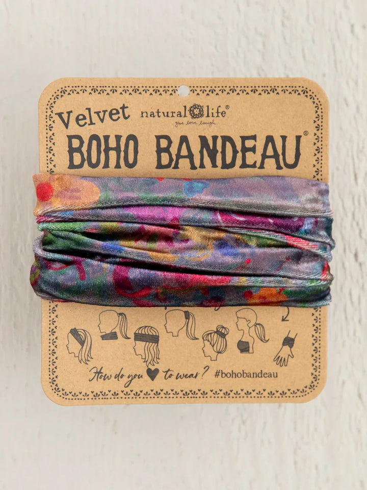 Half Boho Bandeau - Velvet Floral garden