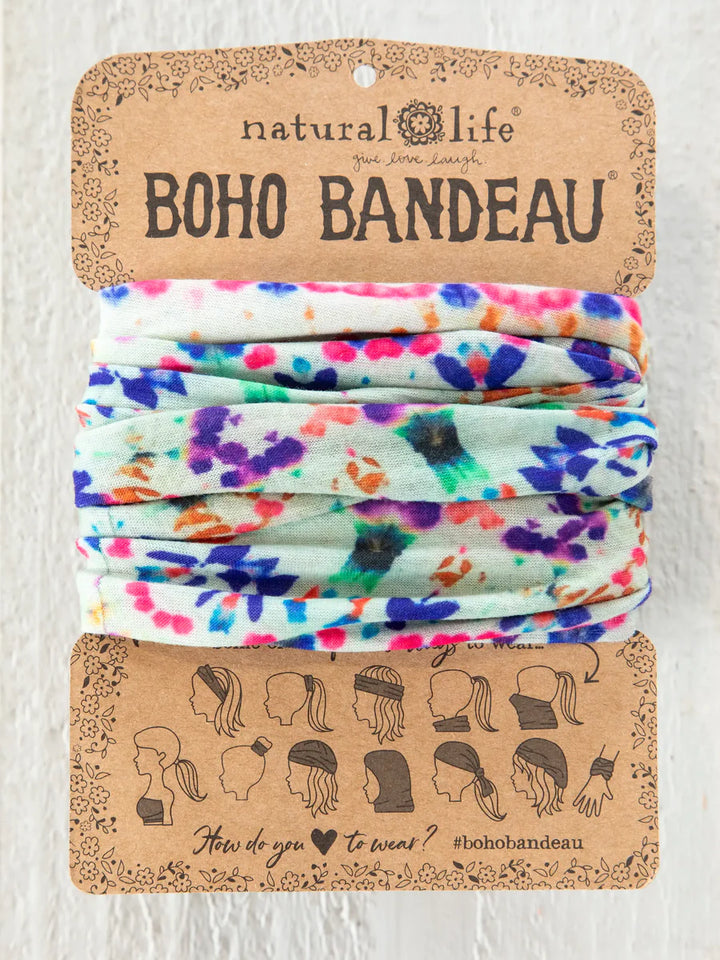 Full Boho Bandeau - Dark Cream Tie Dye