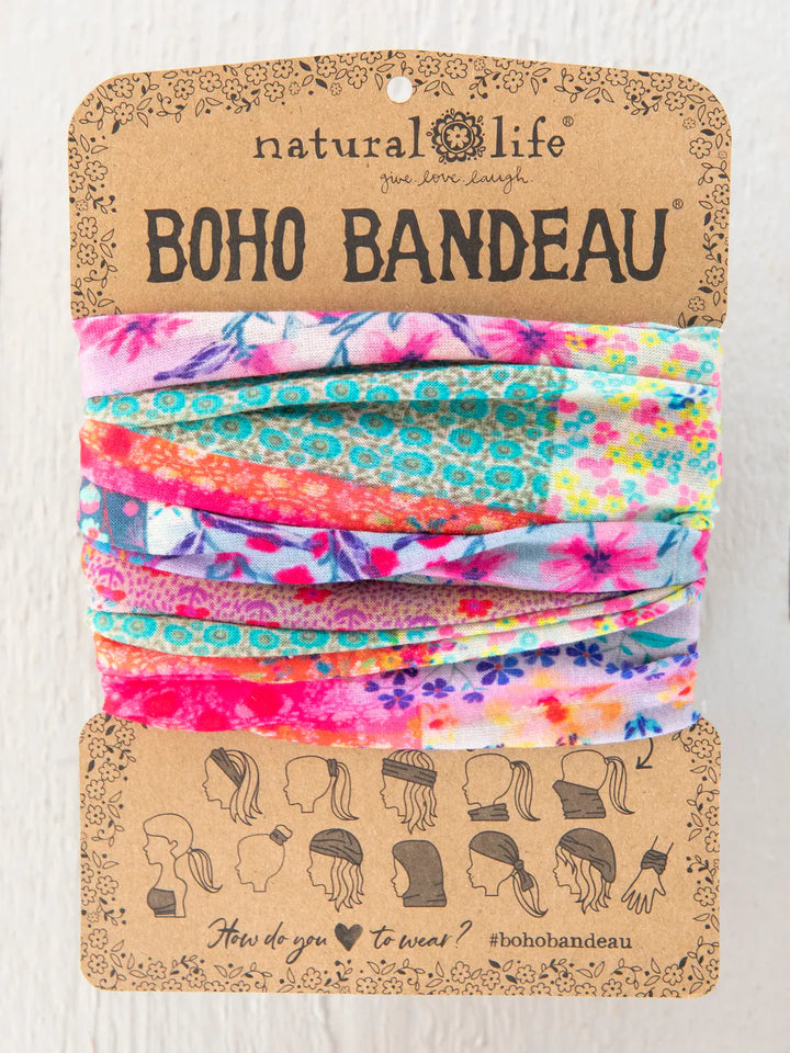 Boho Bandeau - Pink Watercolour Patchwork