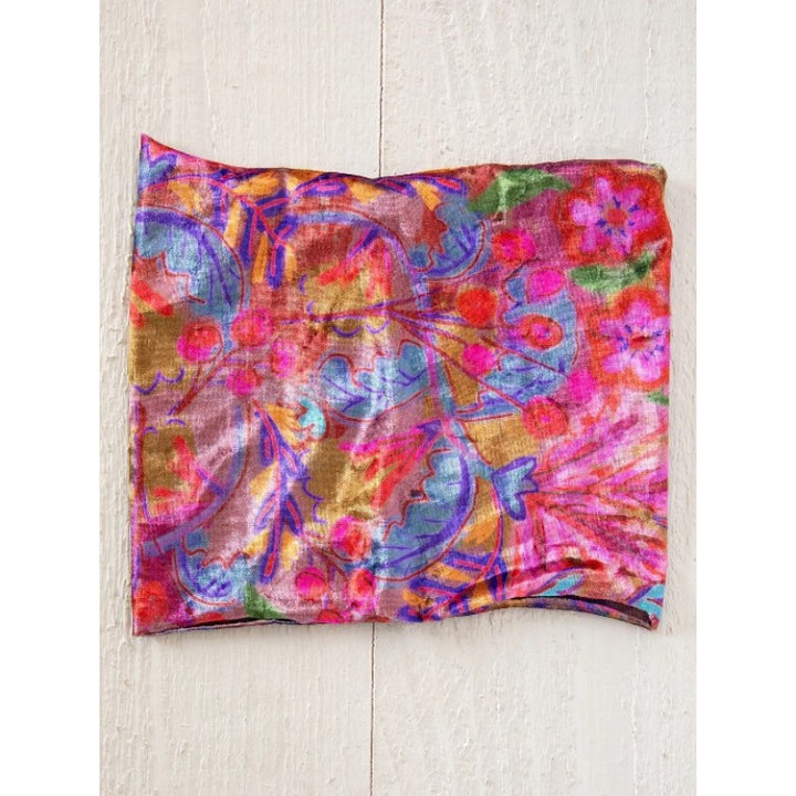 Velvet Boho Bandeau - Pink/Red Floral