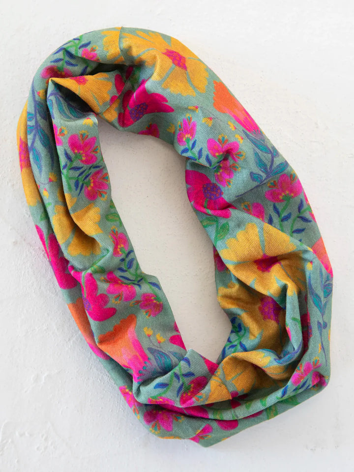 Half Boho Bandeau - Tossed Blue Floral