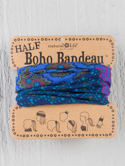 HALF BOHO BANDEAU PURP & BLU STRIPE