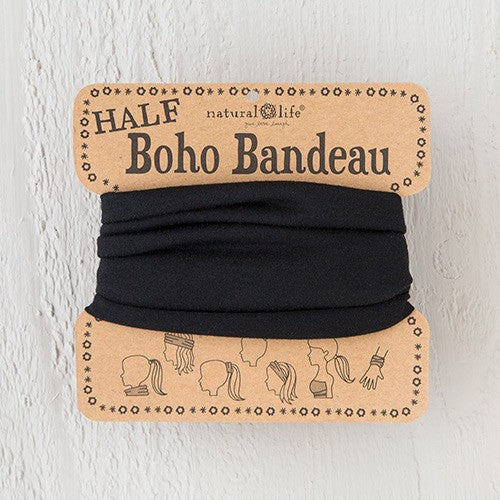 HALF BOHO BANDEAU SOLID BLACK