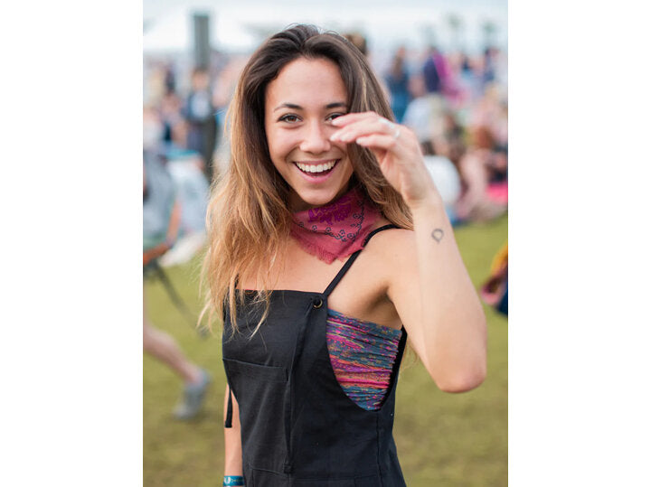 BOHO BANDEAU NVY RED FLWR MANDALA