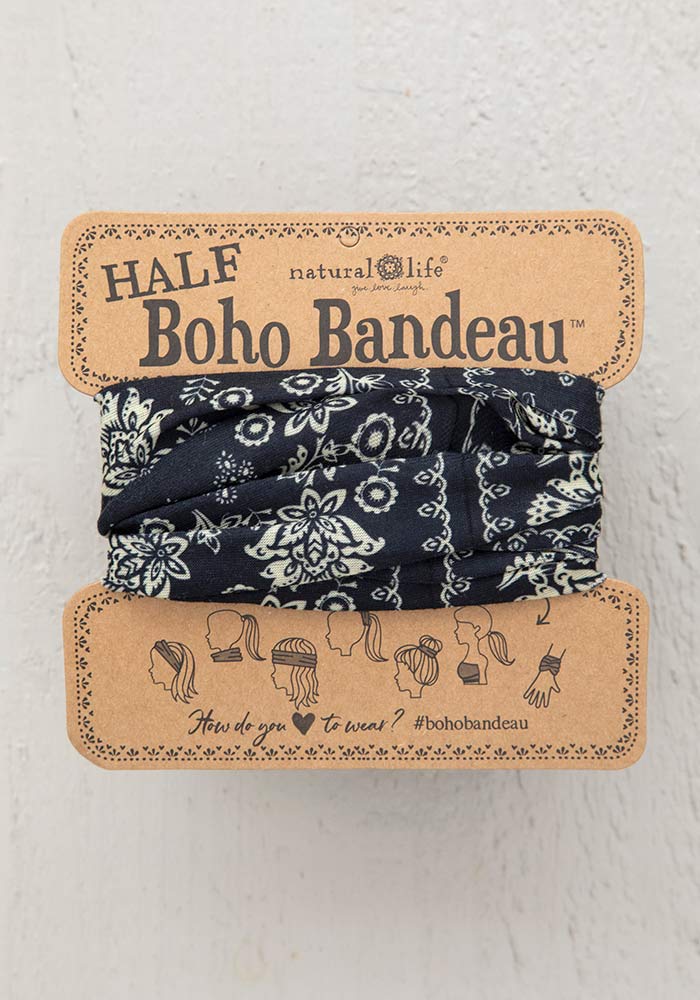 HALF BOHO BANDEAU BLACK CREAM MANDALA