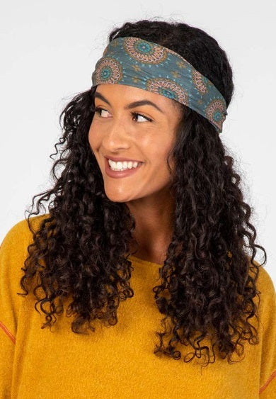 Boho Bandeau Sage Gold Medallion