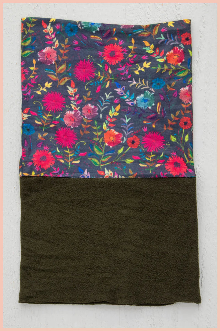 FLEECE BOHO BANDEAU NAVY WILDFLOWER