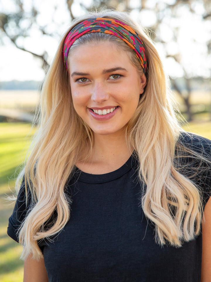 Boho Bandeau Orange/Pink Floral