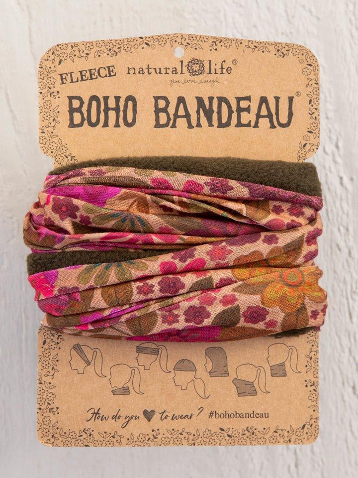 Fleece Boho Bandeau Pink Floral