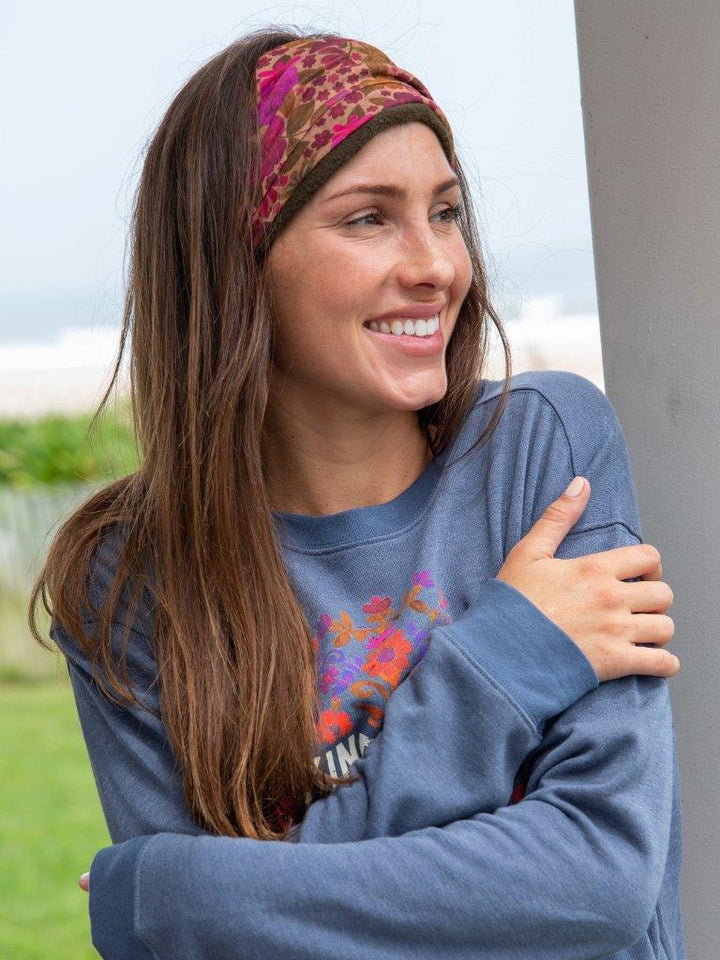 Fleece Boho Bandeau Pink Floral