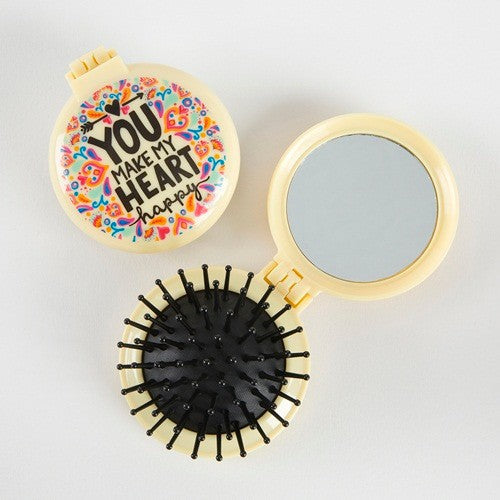 COMPACT BRUSH MIRROR U MAKE HEART