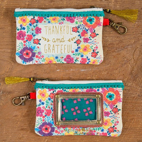 ID POUCH THANKFULL & GRATEFULL TURQ