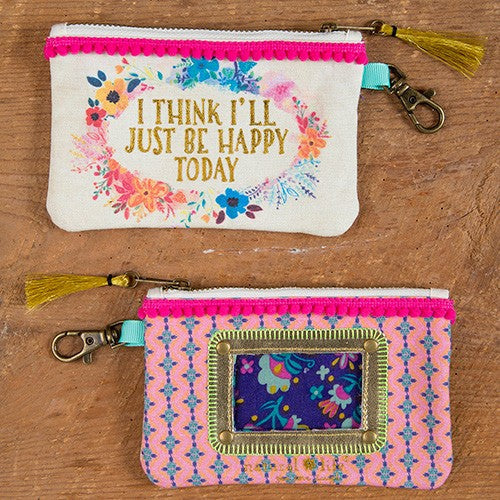 ID POUCH HAPPY TODAY FLORAL PINK