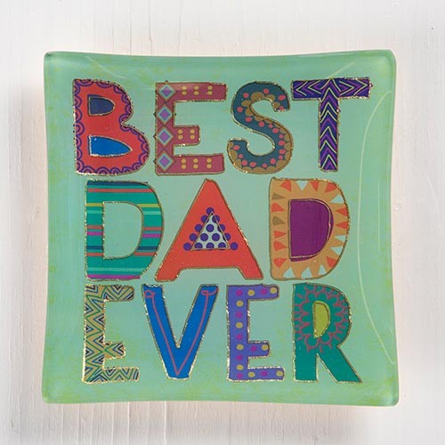 GLASS TRAY SQ BEST DAD