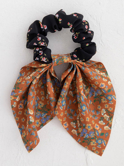 MIXED PRINT TIE SCRUNCHIE