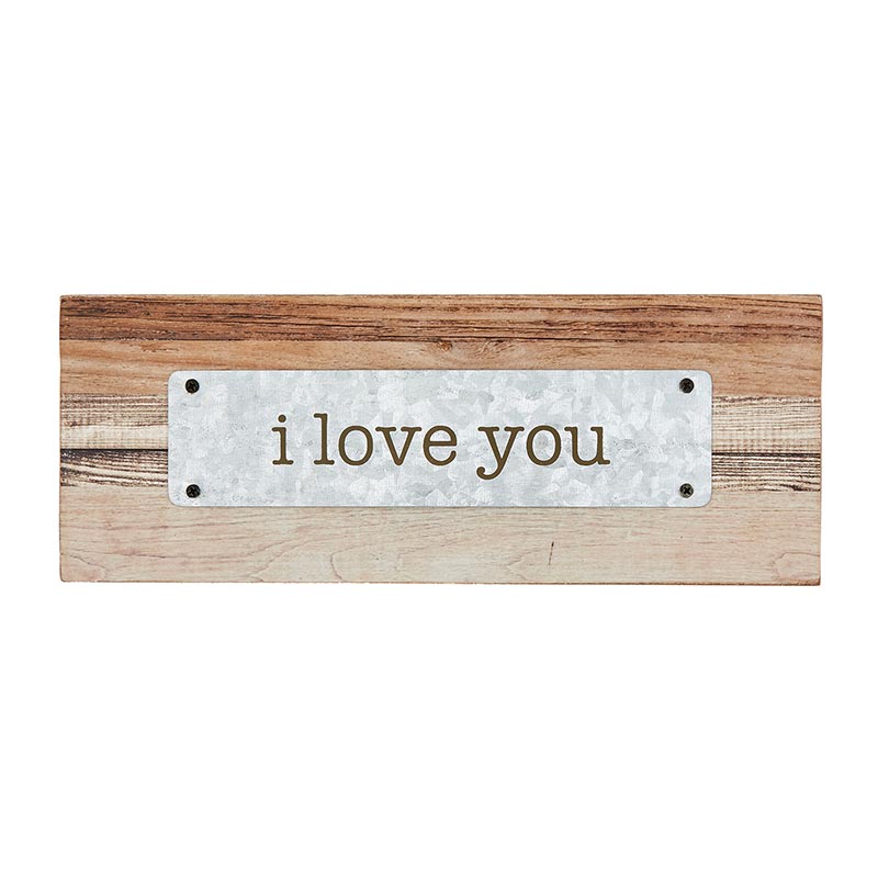 Rustic Farmhouse - Tabletop Plaque - I Love You