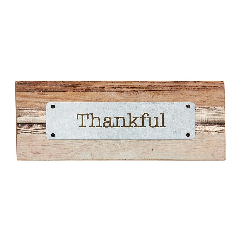 Rustic Farmhouse - Tabletop Plaque - Thankful