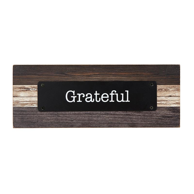 Rustic Farmhouse - Tabletop Plaque - Grateful