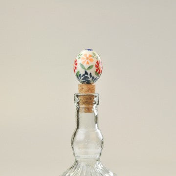 BOTTLE STOPPER EGG SMALL SPRING SWIRL