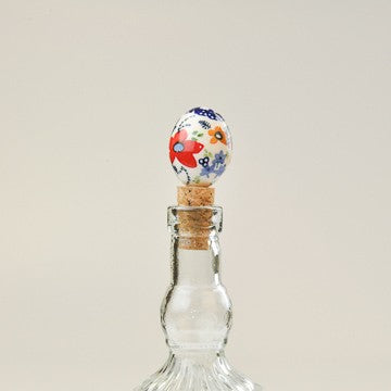 BOTTLE STOPPER EGG SCARLET BLOSSOMS