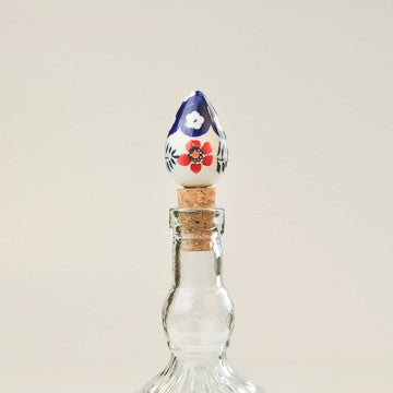 BOTTLE STOPPER TEARDROP FLORAL FERN
