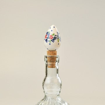 BOTTLE STOPPER TEARDROP FLORAL WREATH