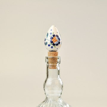 BOTTLE STOPPER TEARDROP ORANGE FERN BORDER