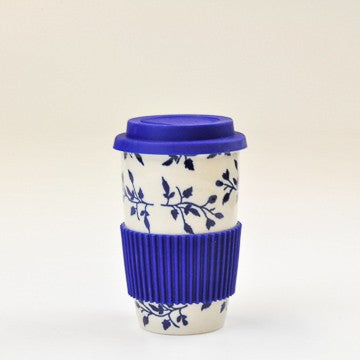 TRAVEL MUG ROYAL BLUE VINE