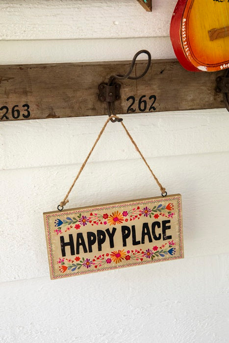 Wooden Porch Sign Happy Place