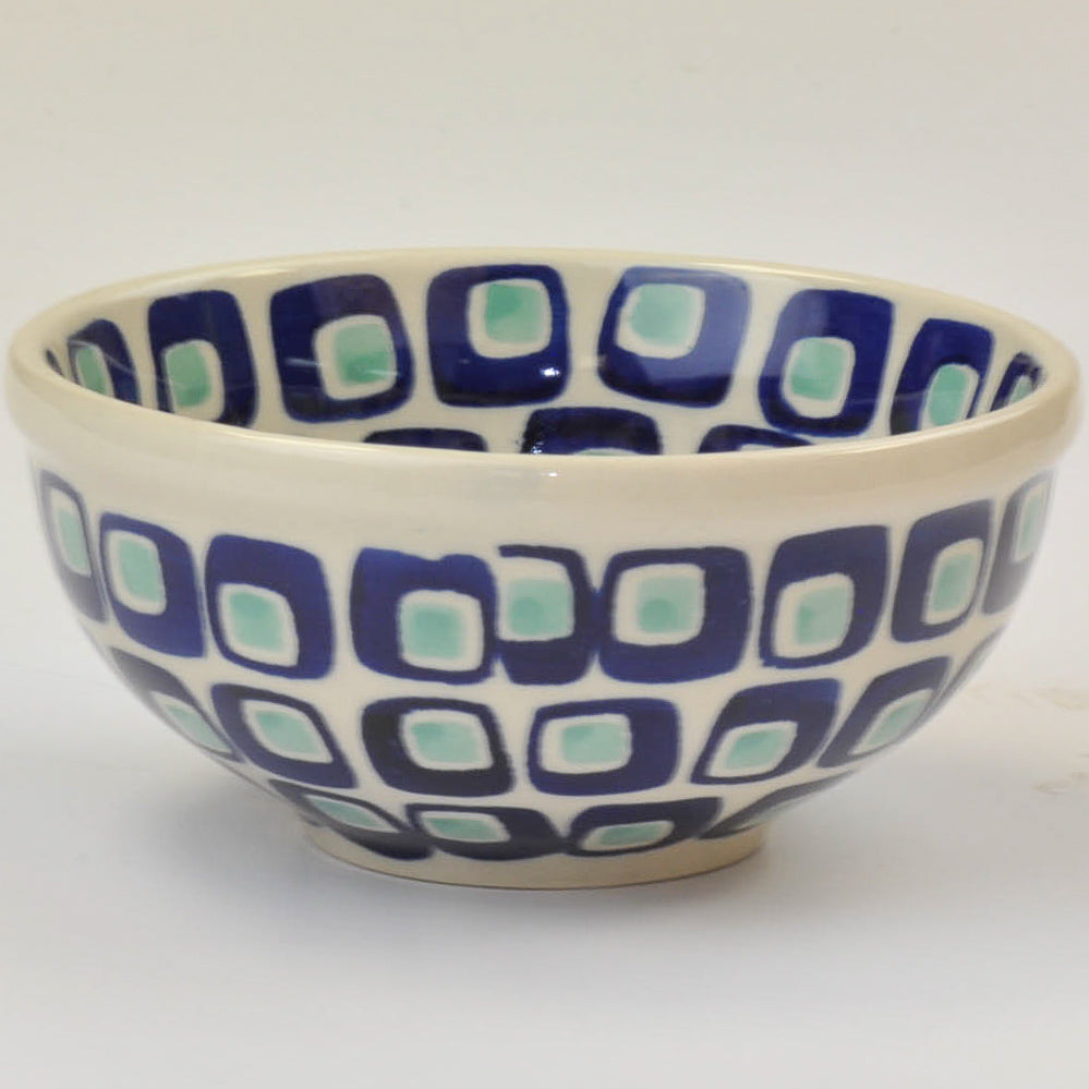 BOWL ROUND MED (A2) RETRO SQUARE BLUE