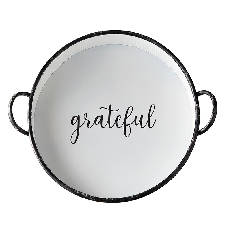 Round Tray - Grateful