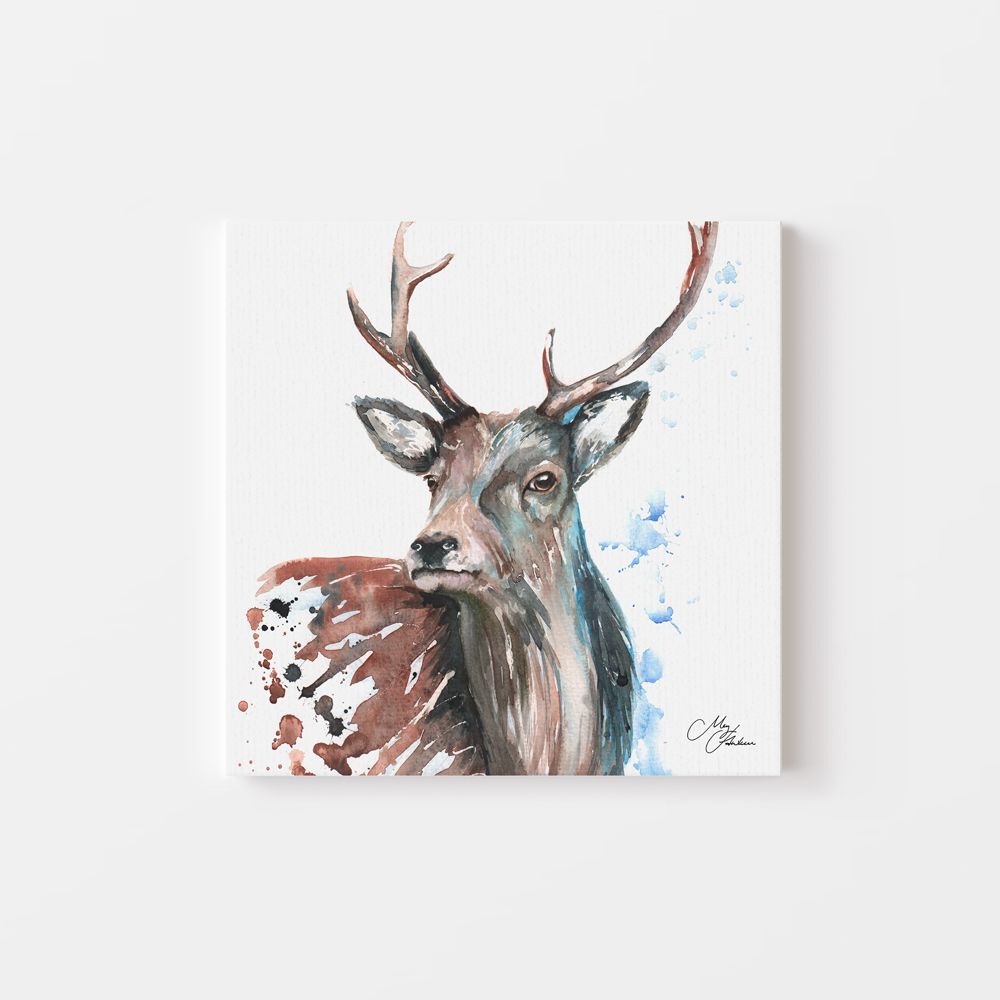 Stag Watercolour Canvas