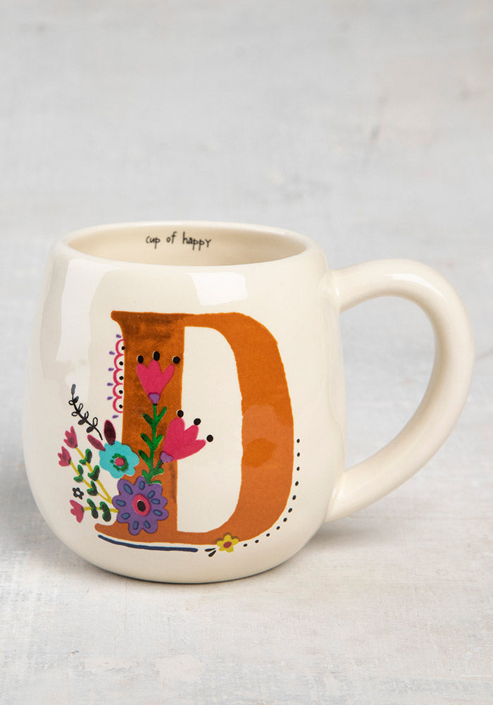 INITIAL MUG FLORAL D