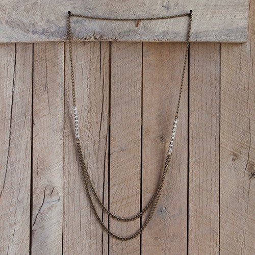 NECKLACE CHAIN RHINESTONE CREAM