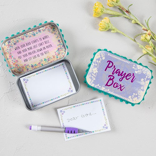 TIN PRAYER BOX PURP PINK