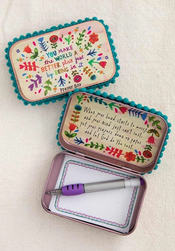 TIN PRAYER BOX WORLD BETTER PLACE