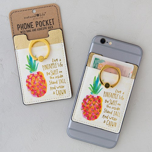 PHONE POCKET W/RING PINEAPPLE LIFE
