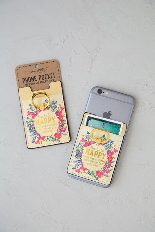 PHONE POCKET W/RING HOW TO BE HAPPY