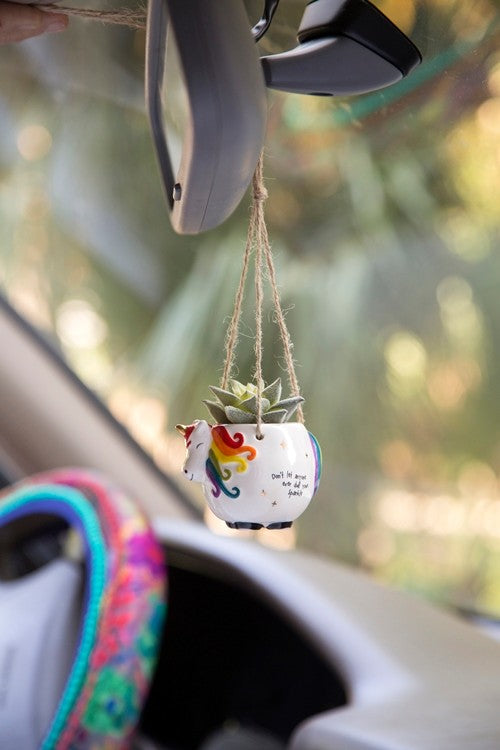 SUCCULENT CRITTER HANGING UNICORN
