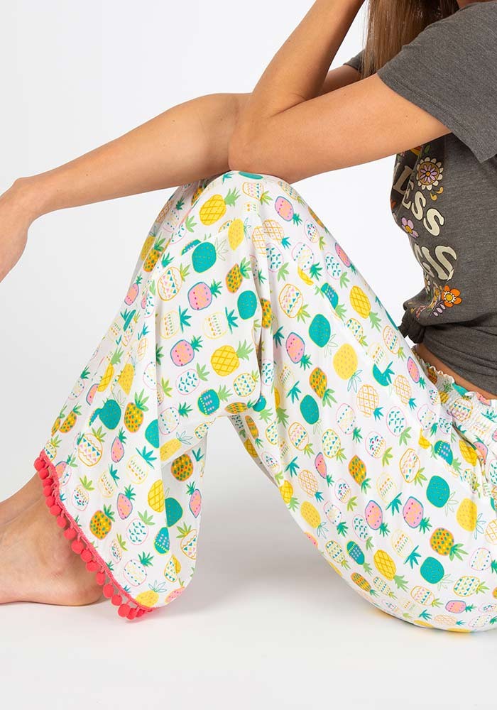 LOUNGE PANT CRM PINEAPPLE XS/S