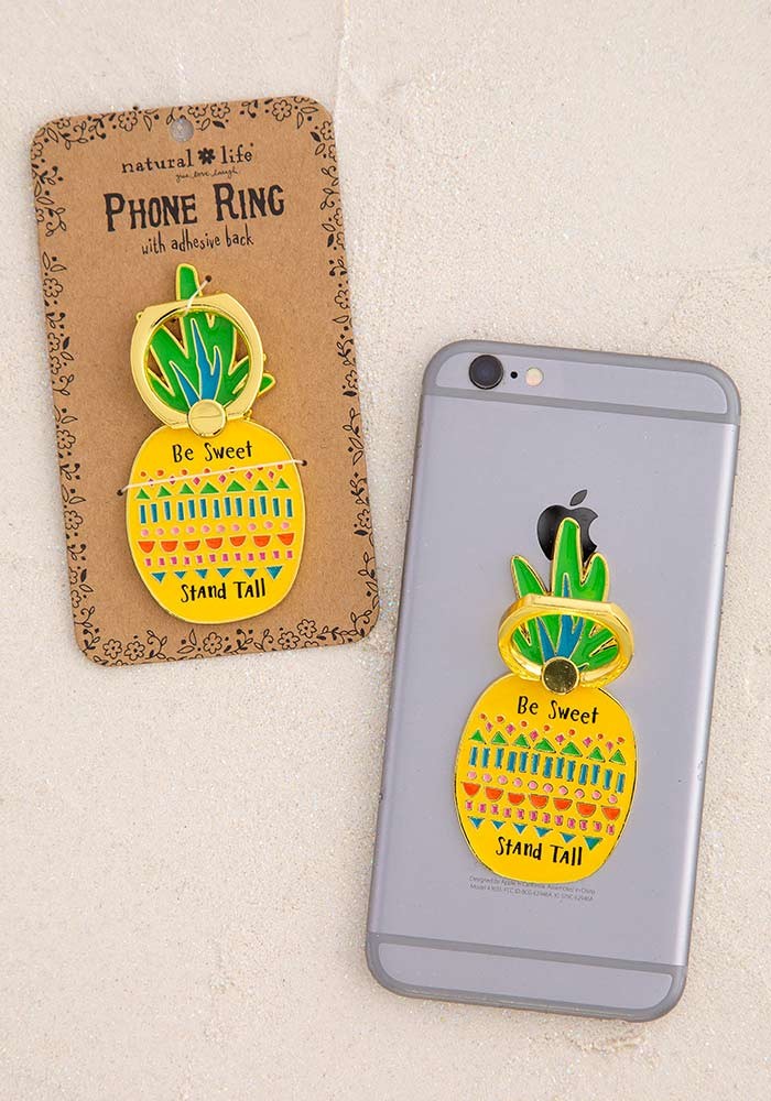 Enamel Phone Ring Pineapple